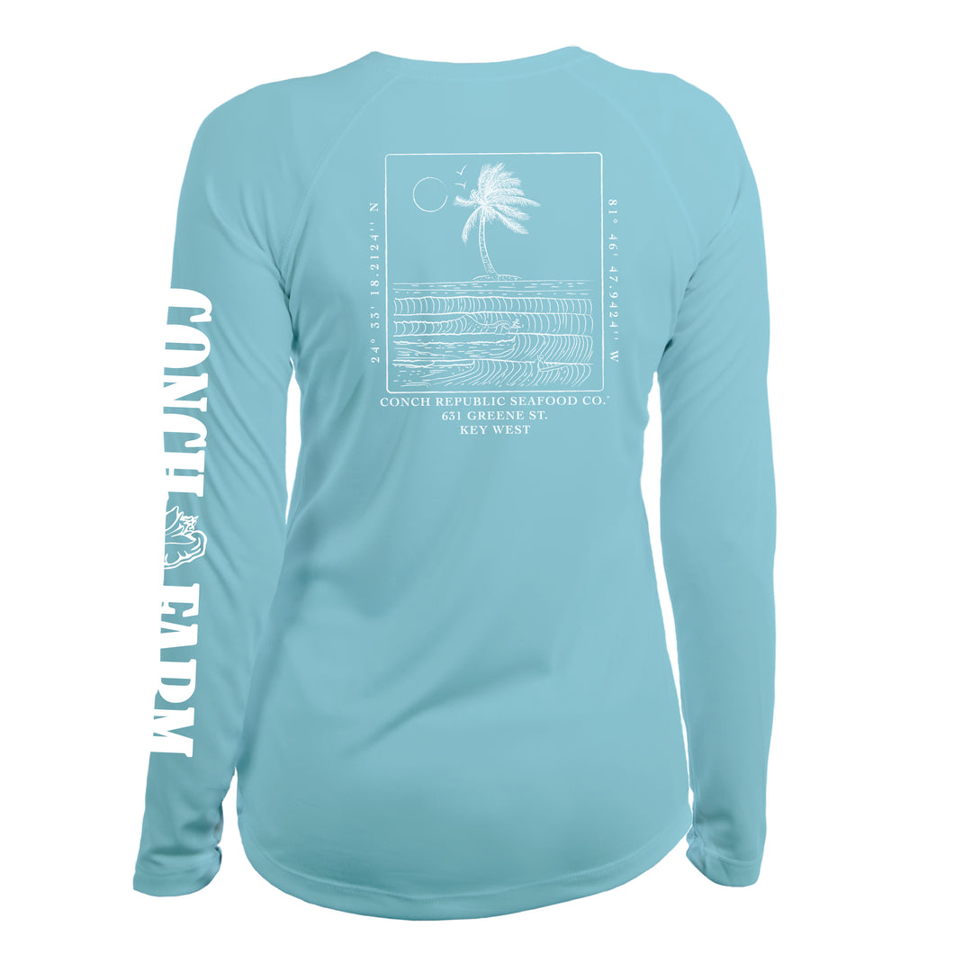 Ladies Crewneck Solar Palm