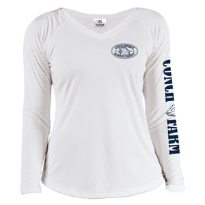 Ladies V-Neck Palm Solar Performance