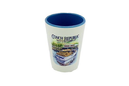 CRSC Fishing Boat Shot Glass - White/Blue