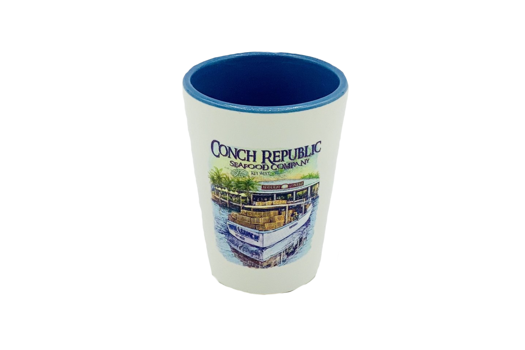 CRSC Fishing Boat Shot Glass - White/Blue